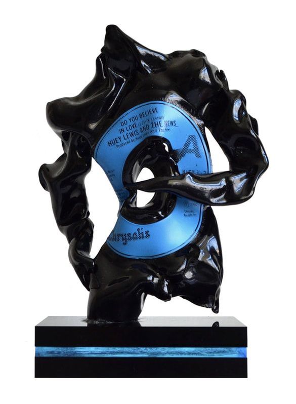 huey lewis vinyl record sculpture