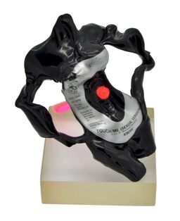 neon vinyl record sculpture