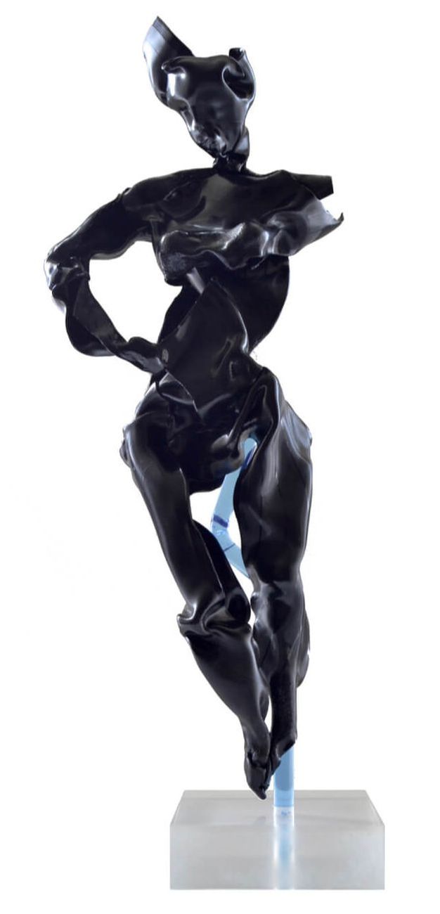 vinyl music record standing sculpture